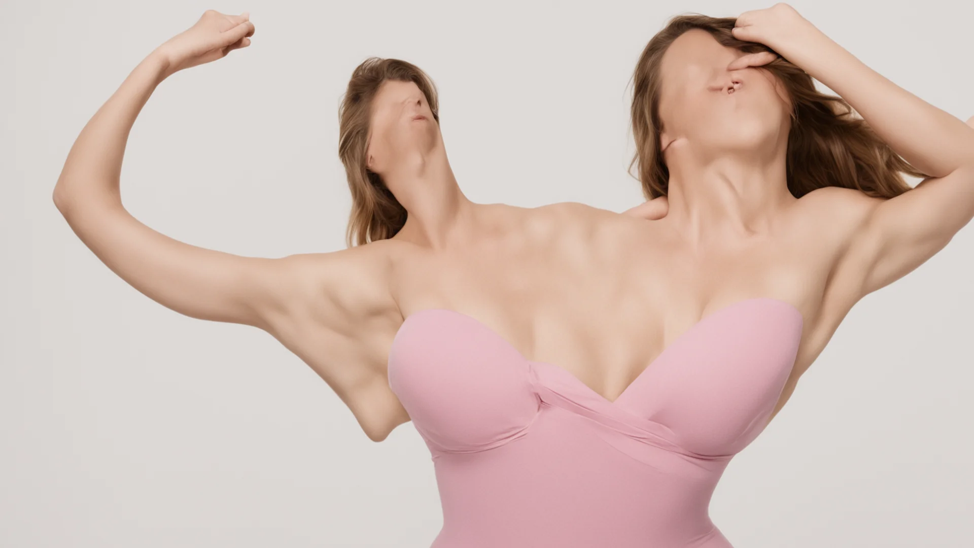 aia woman wearing strapless dress having her armpits tickled wide