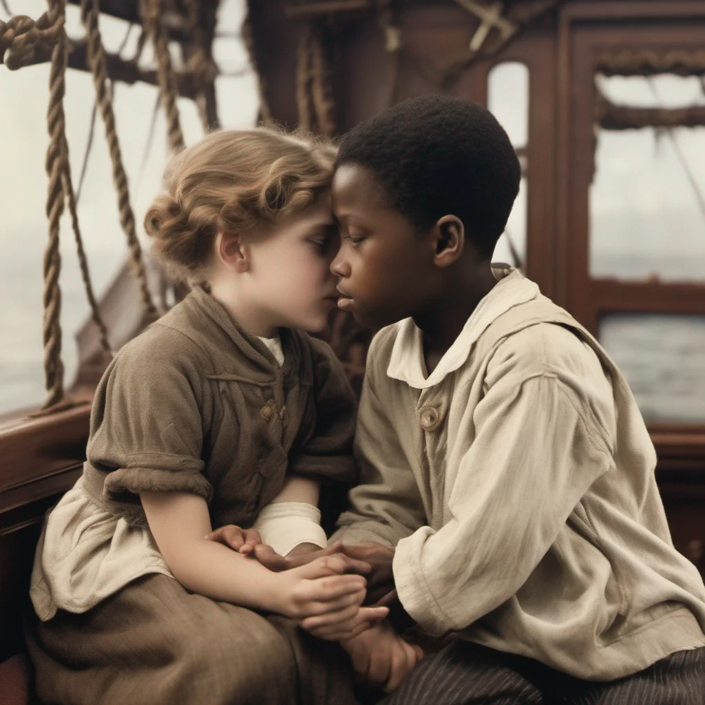 a young black boy comforting a little white girl on the titanic good looking trending fantastic 1