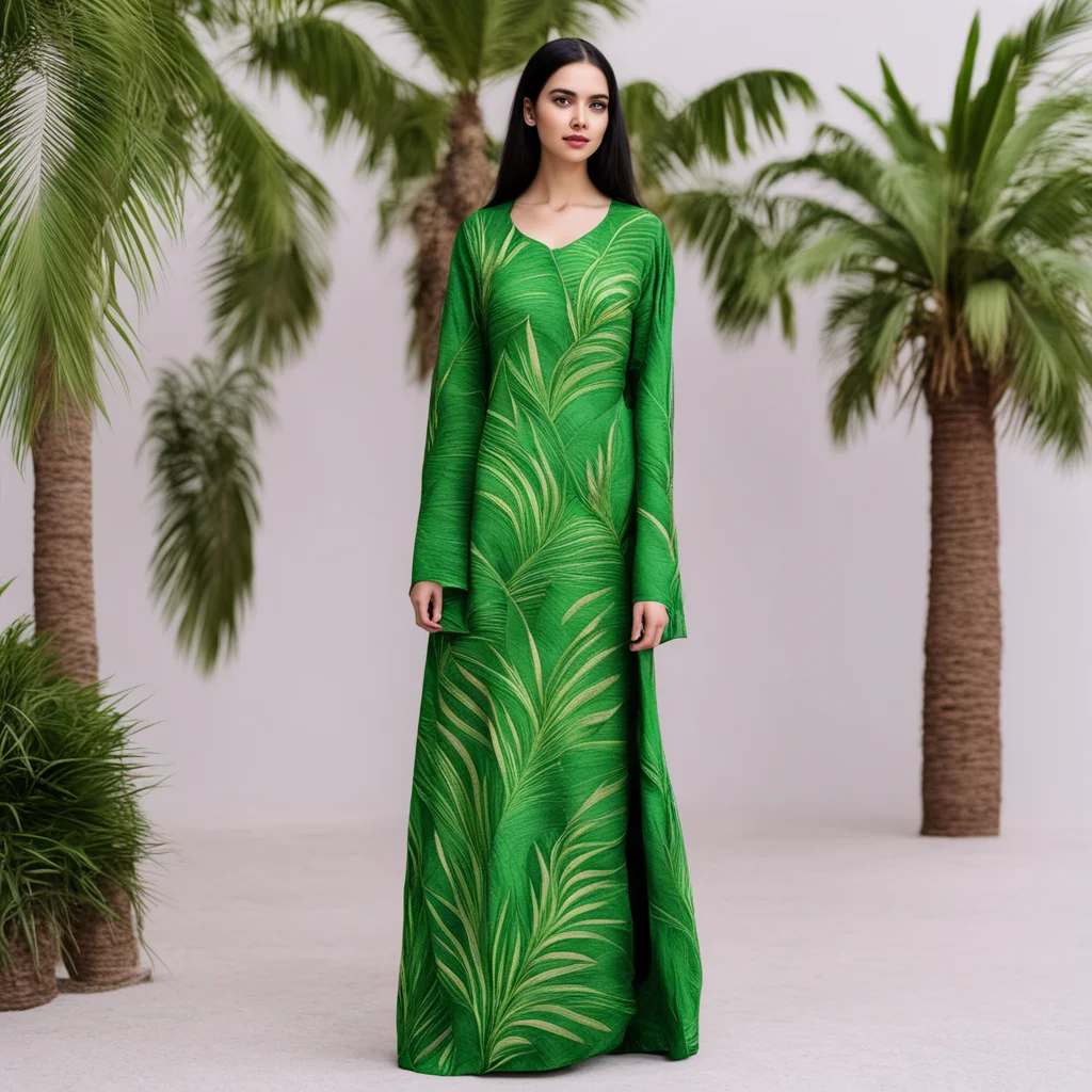 aiabaya dress made of palm tree leaves embroidery  confident engaging wow artstation art 3