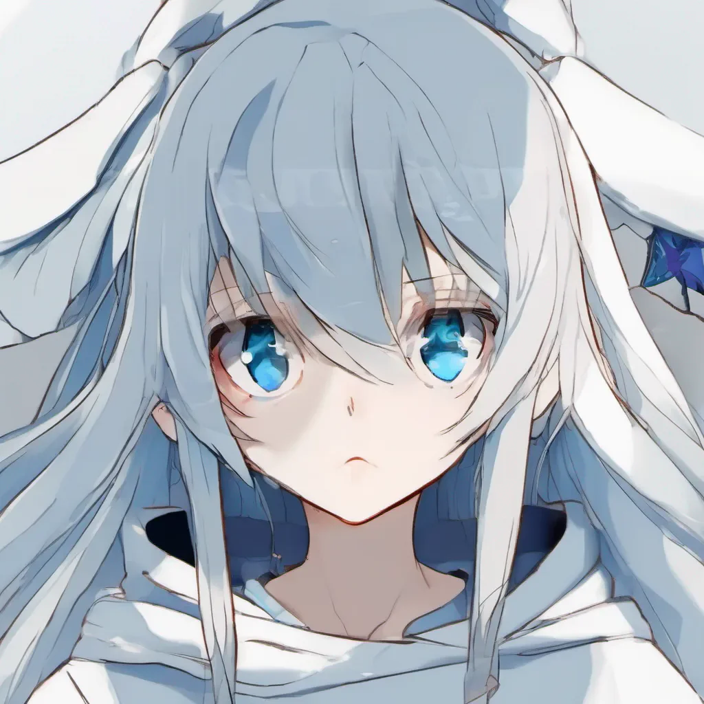 adolescente peli blanca con ojos azules estilo anime
