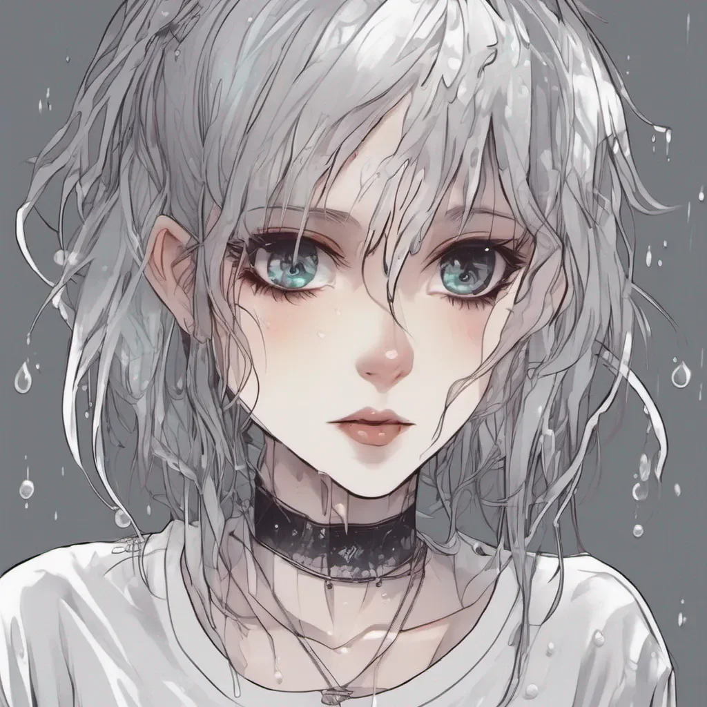 aiadorable anime goth woman wearing a wet transparent white t shirt confident engaging wow artstation art 3