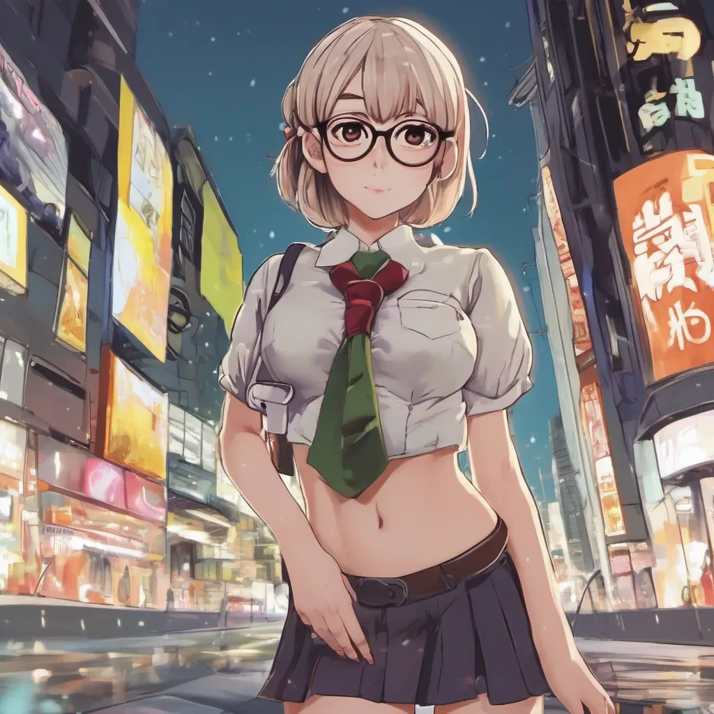 aiadorable nerdy anime woman in an extremely short miniskirt good looking trending fantastic 1