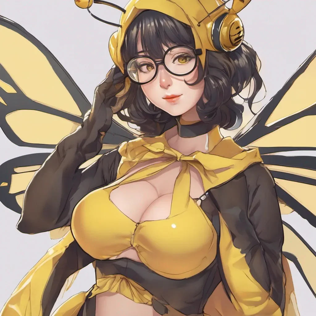 adorable nerdy anime woman in revealing bee costume amazing awesome portrait 2