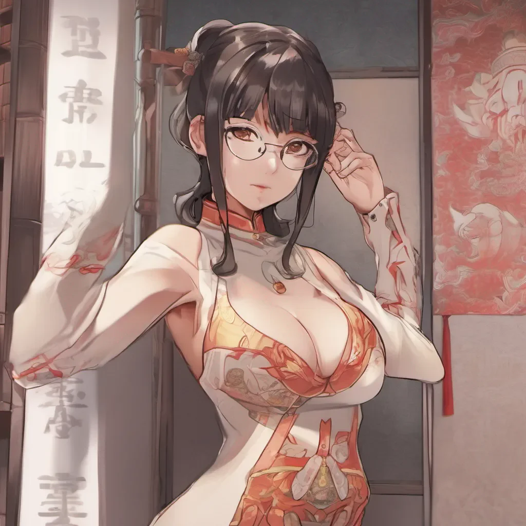 adorable nerdy anime woman wearing a tight revealing chinese dress good looking trending fantastic 1