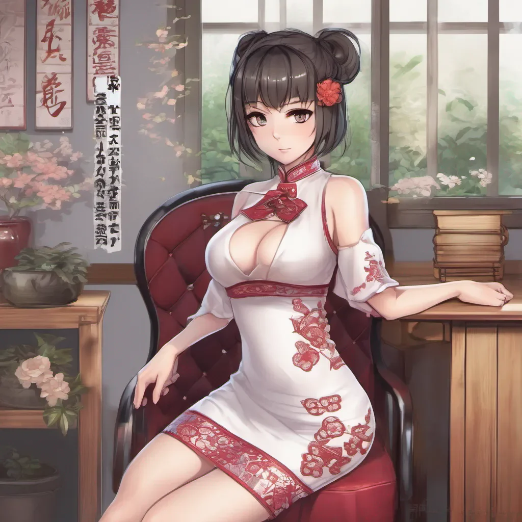 aiadorable nerdy anime woman wearing tight revealing cheongsam amazing awesome portrait 2