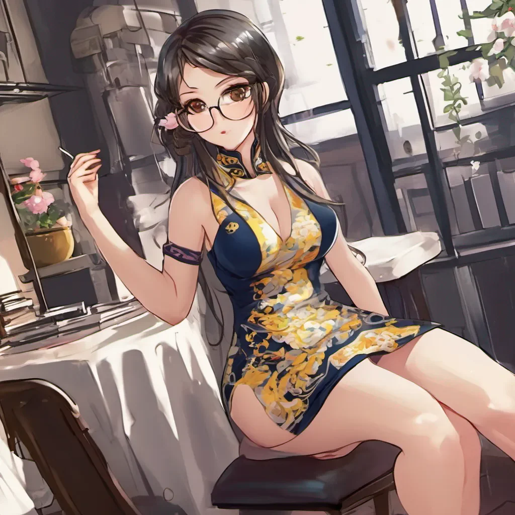 adorable nerdy anime woman wearing tight revealing cheongsam confident engaging wow artstation art 3