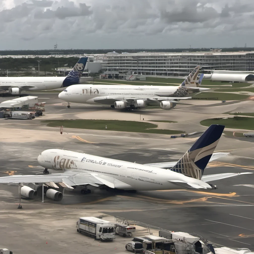 aiairbus a380 at gate in mia air8