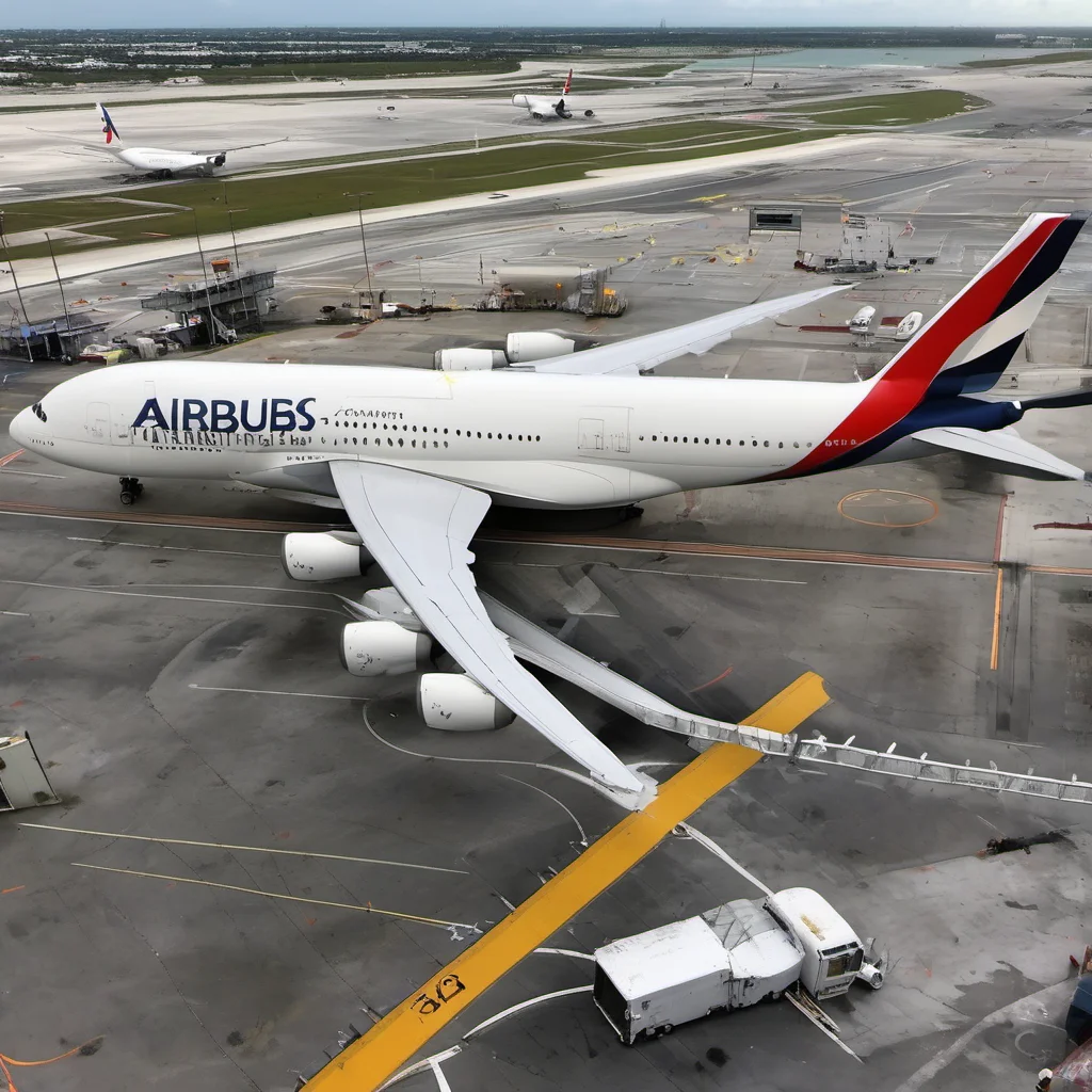 aiairbus a380 at the gate in miami international airport appears amazing awesome portrait 2