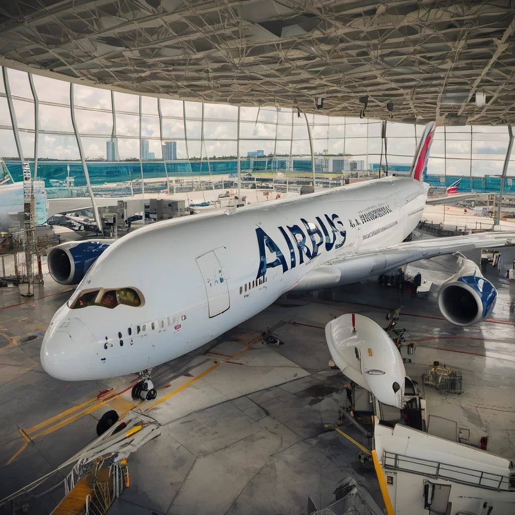 aiairbus a380 at the gate in miami international airport appears good looking trending fantastic 1