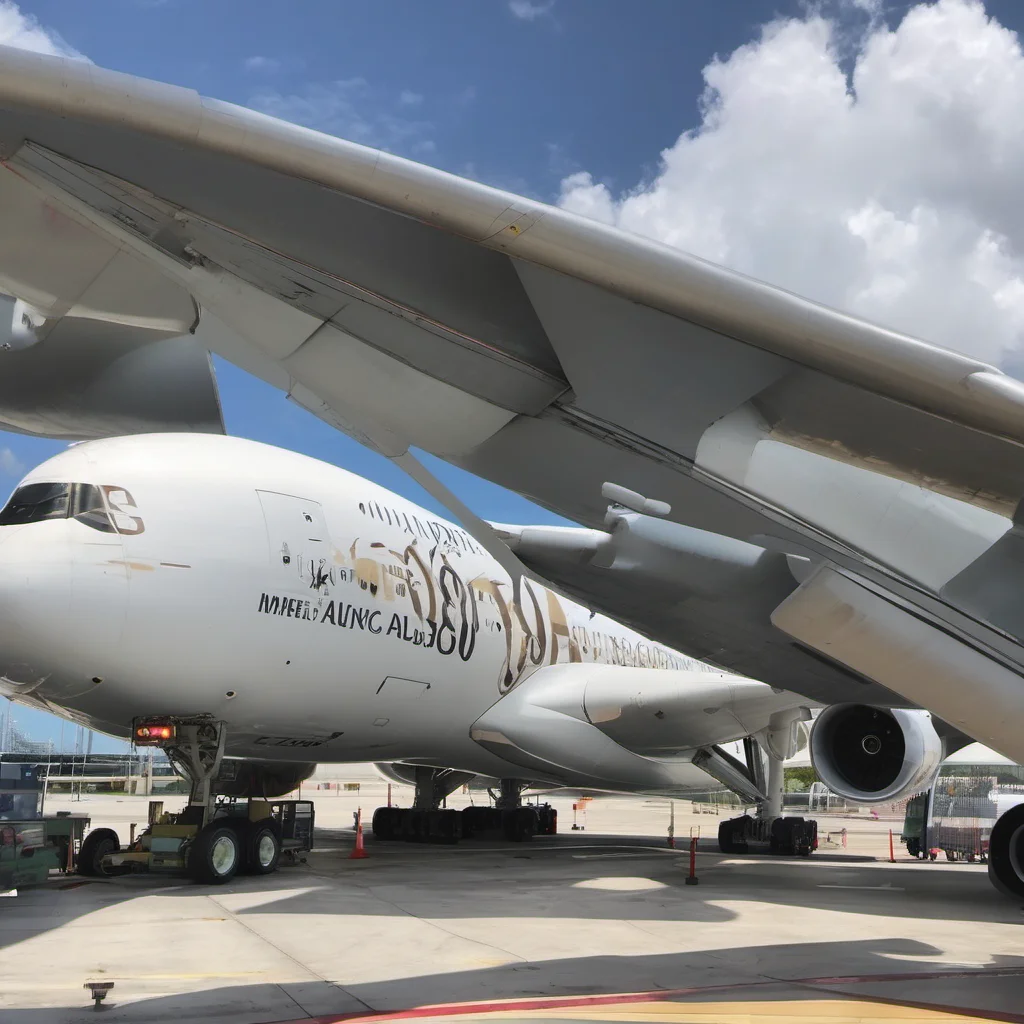 airbus a380 at the gate in miami international airport appears
