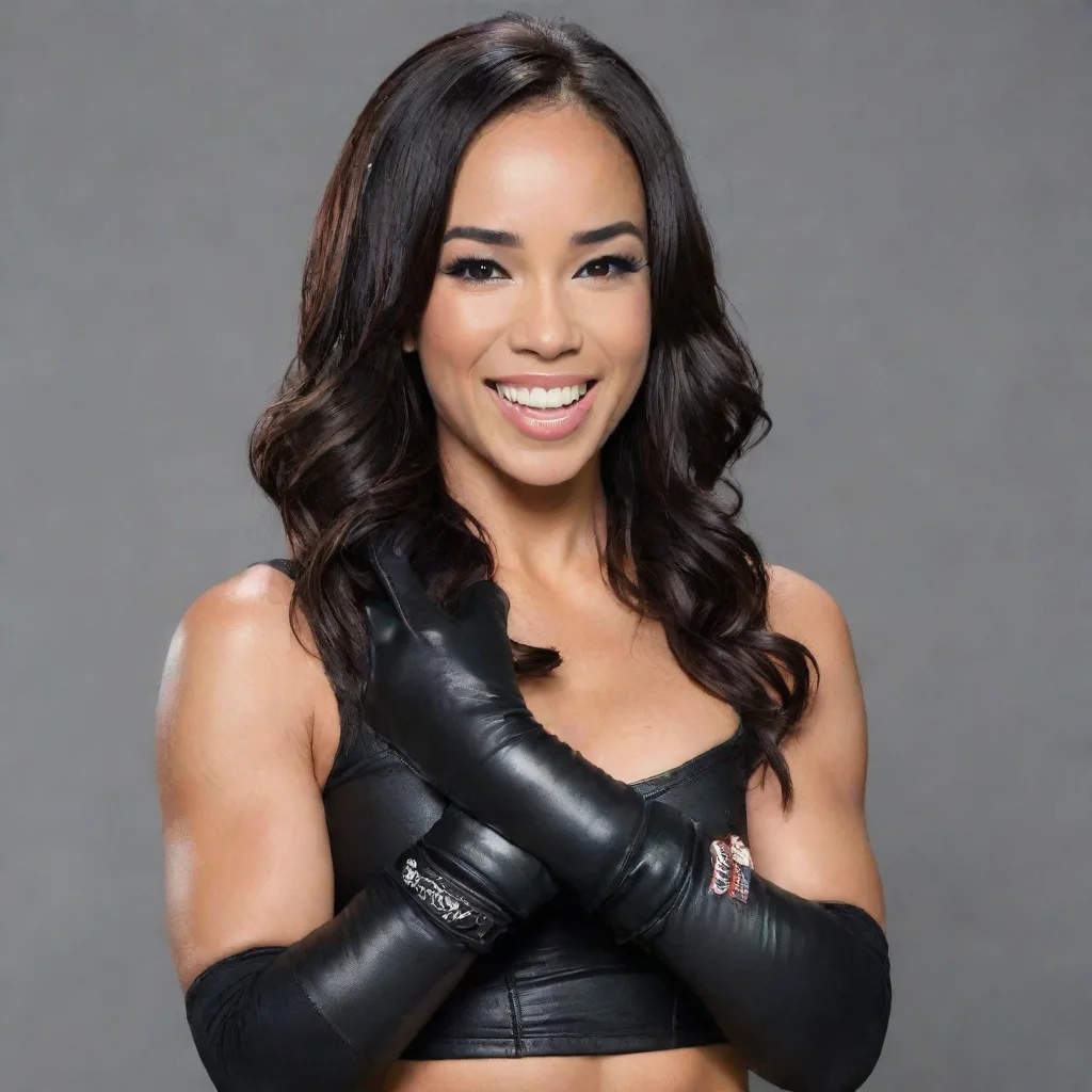 aiaj lee smiling with black gloves and gun squirting  mayonnaise