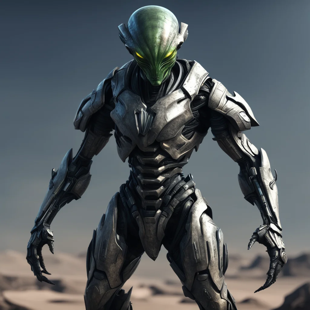 alien warrior strong armored unreal cinematic pose