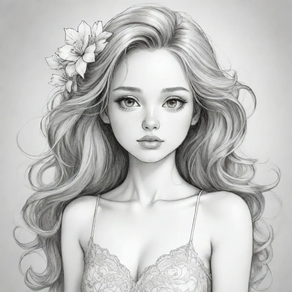 aiamazing  line art feminine awesome portrait 2
