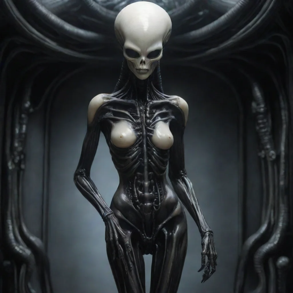 aiamazing  standing tall alien giger pale  skin  awesome portrait 2