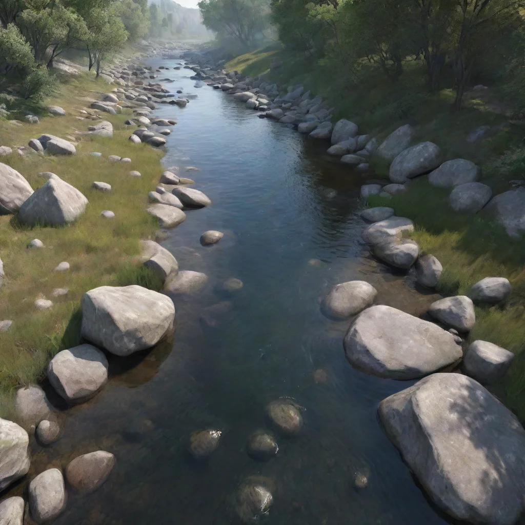 amazing  ultradetailed realistic hd clear realistic lifelike river down the walley and over some roks  awesome portrait 2