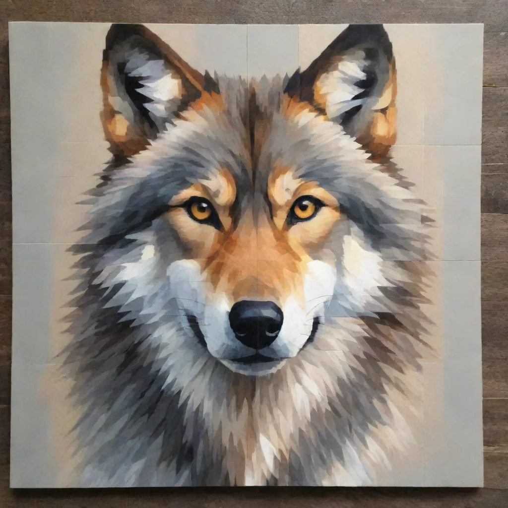 aiamazing 2d 30x30 block by block wolf awesome portrait 2