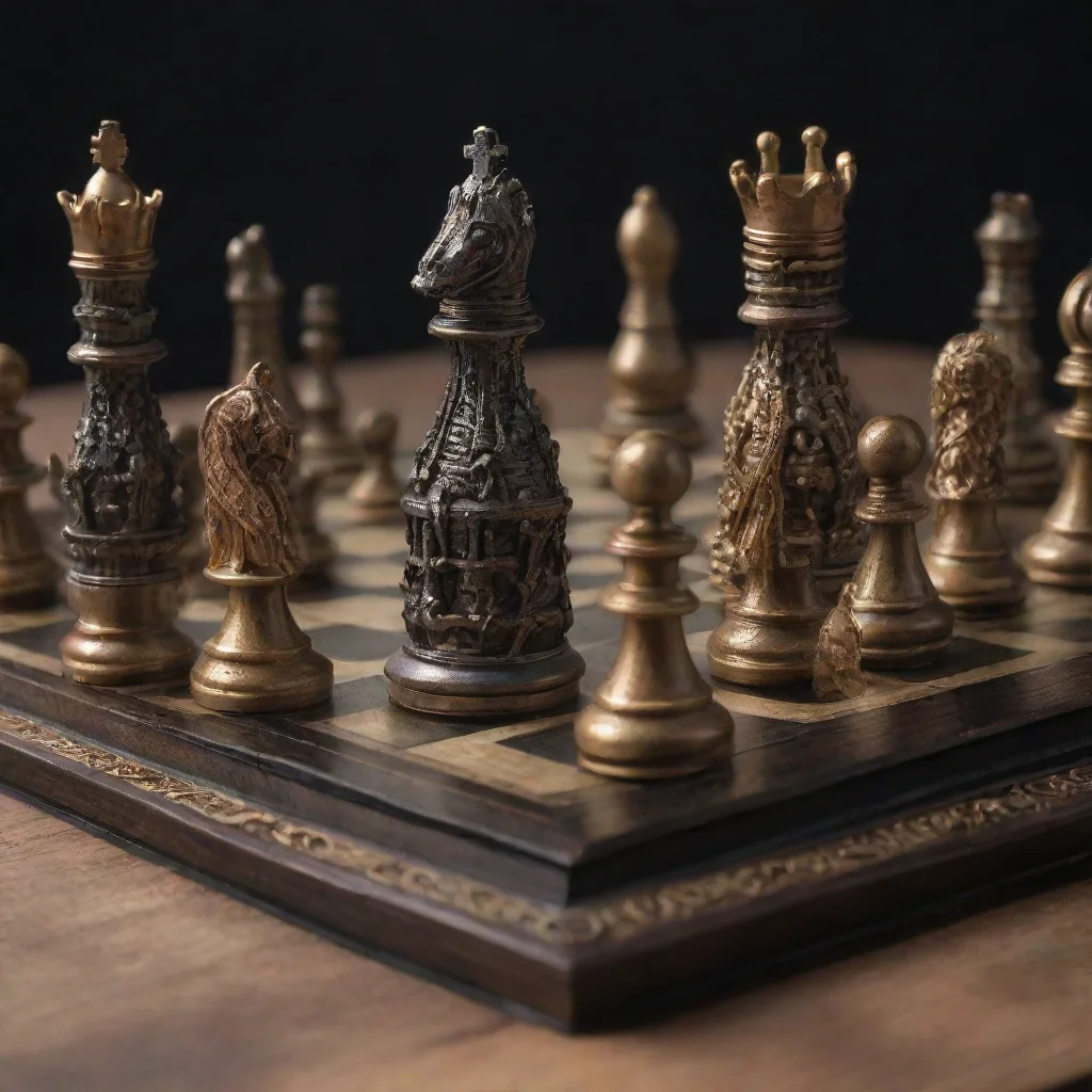 amazing 3 dimensional photorealistic detailed lovecraft chess set reflective intricate steam punk lifelike awesome portrait 2