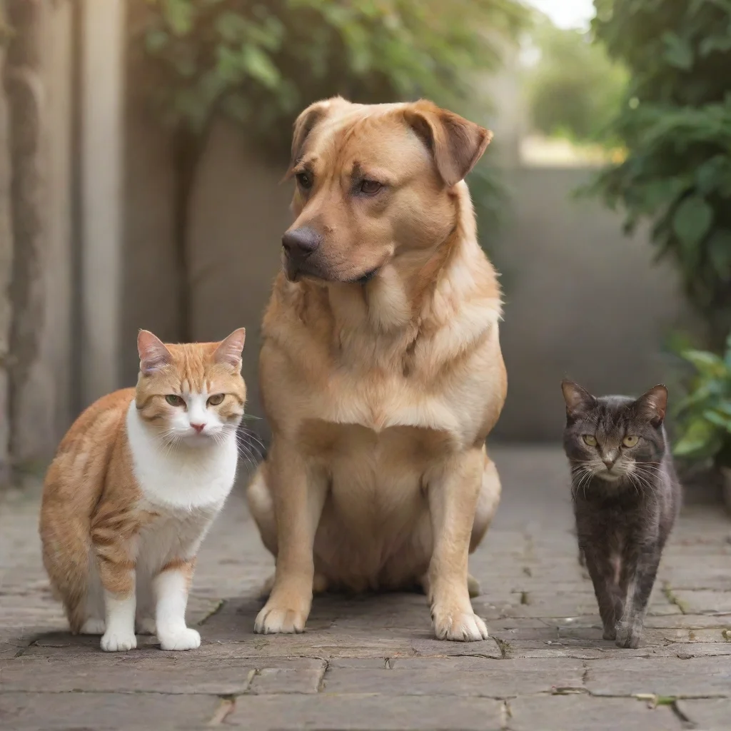 amazing a  cat and a dog as enemy awesome portrait 2