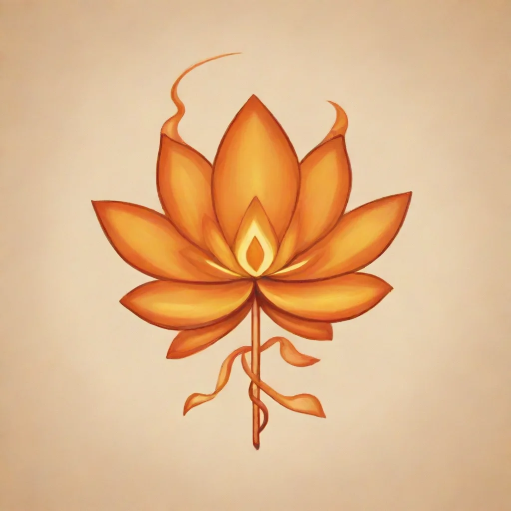 aiamazing a 2 d logo drawing consists of an orange lotus and the caduceus symbol  awesome portrait 2