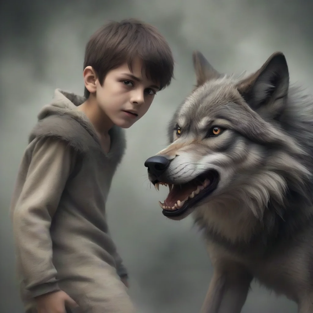 aiamazing a boy transforme into a wolf awesome portrait 2