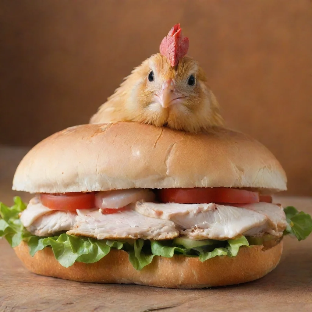 aiamazing a chicken in a sandwich  awesome portrait 2