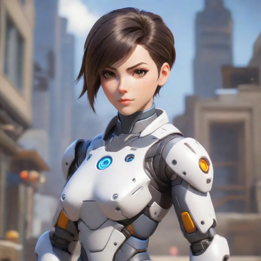 amazing a female robot overwatch hero awesome portrait 2