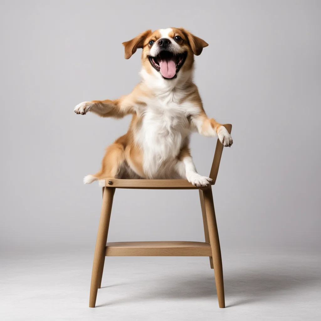 aiamazing a funny dog dancing on a chair awesome portrait 2