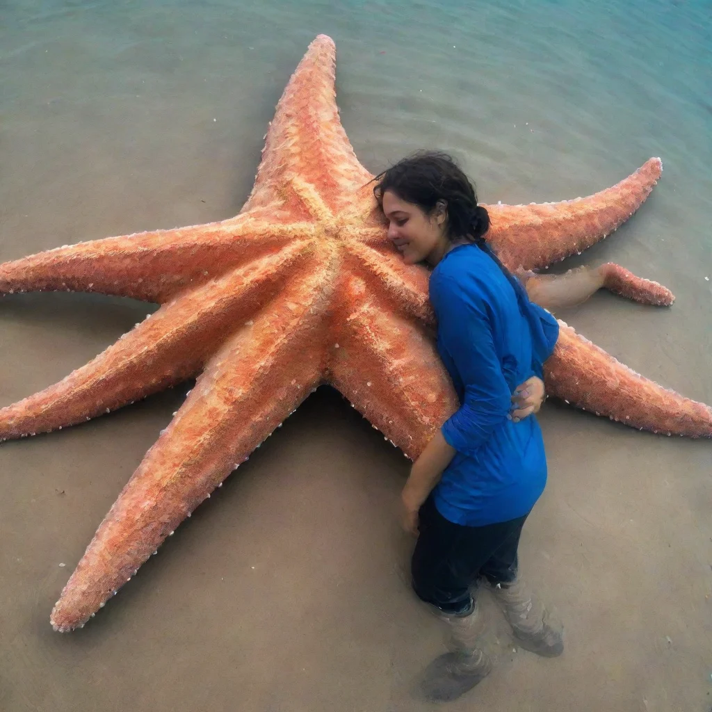 aiamazing a giant starfish hugging a human awesome portrait 2