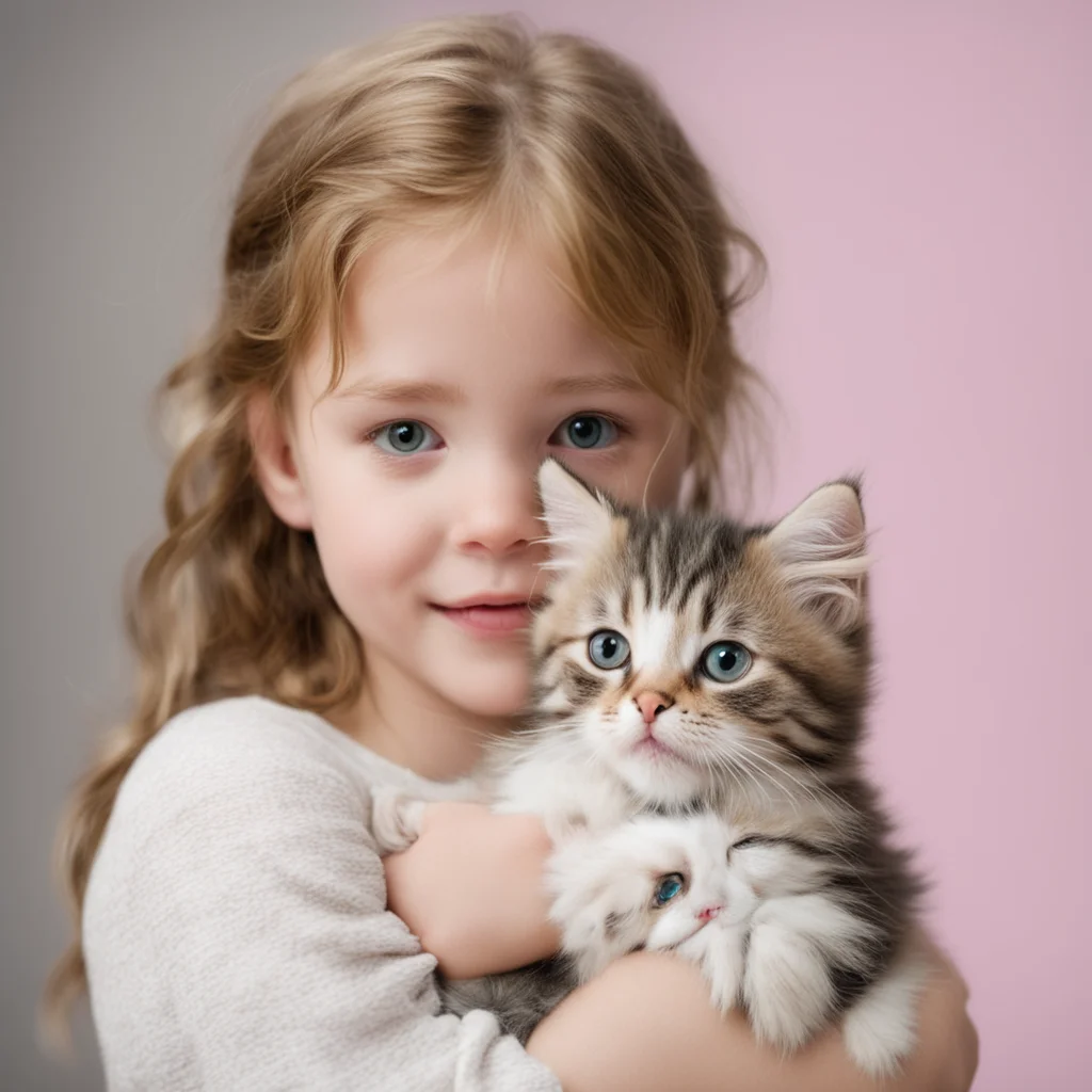 aiamazing a girl holding a kitten awesome portrait 2