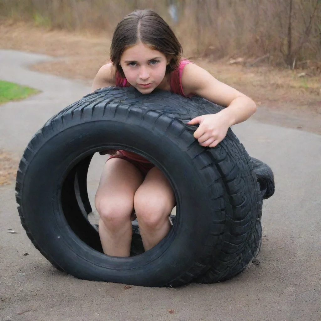 amazing a girl with her tires out awesome portrait 2