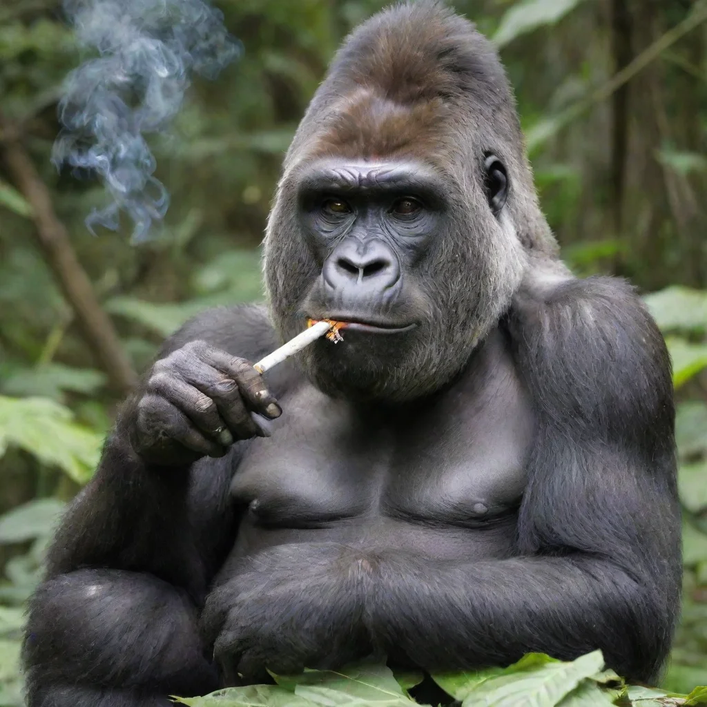 aiamazing a gorilla smoking a joint awesome portrait 2
