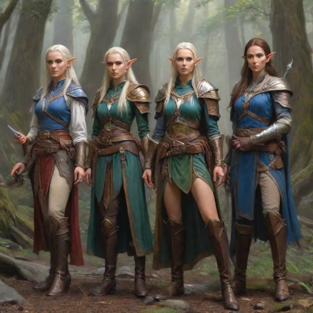 aiamazing a group of female high elf adventurers awesome portrait 2