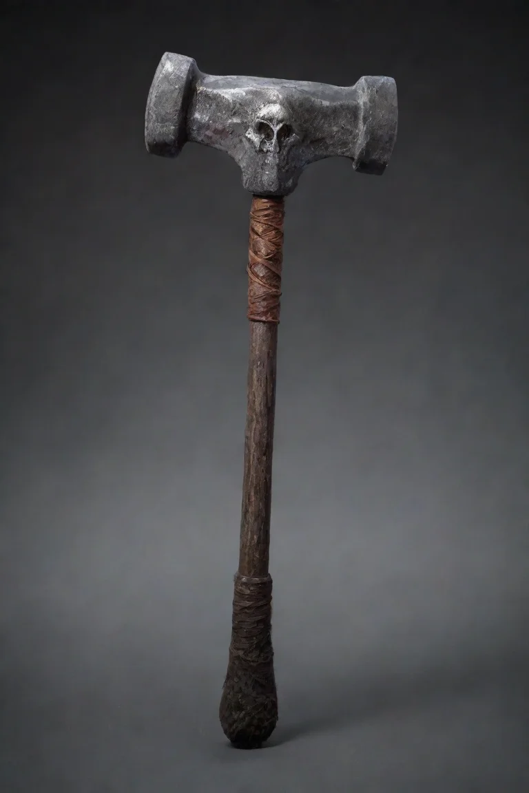aiamazing a gruesome and morbid war hammer. the name of the war hammer is gorgoloth the nightmare tenderizer. awesome portrait 2 portrait