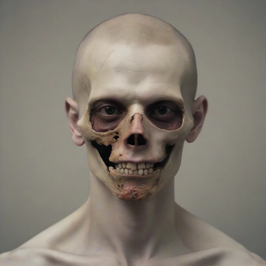 amazing a guy with a disfigured and skeletal face  awesome portrait 2