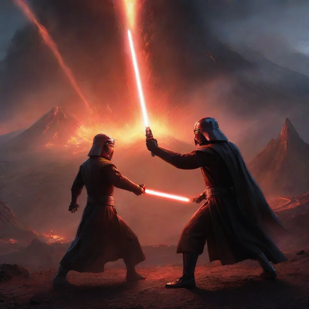 aiamazing a lightsaber duel by a volcane awesome portrait 2
