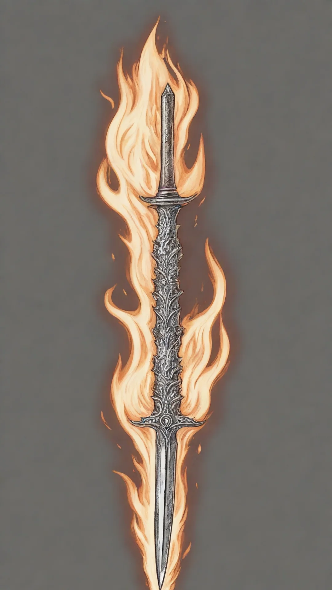 aiamazing a line art sketched dagger on fire awesome portrait 2 tall