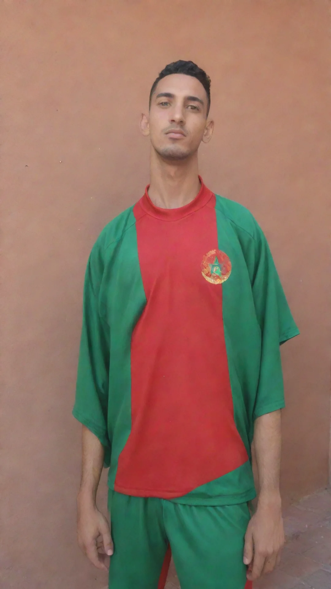 aiamazing a man wear a morocco team jerseys  awesome portrait 2 tall