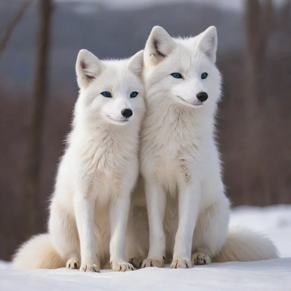 amazing a pair of male anthro arctic foxes awesome portrait 2