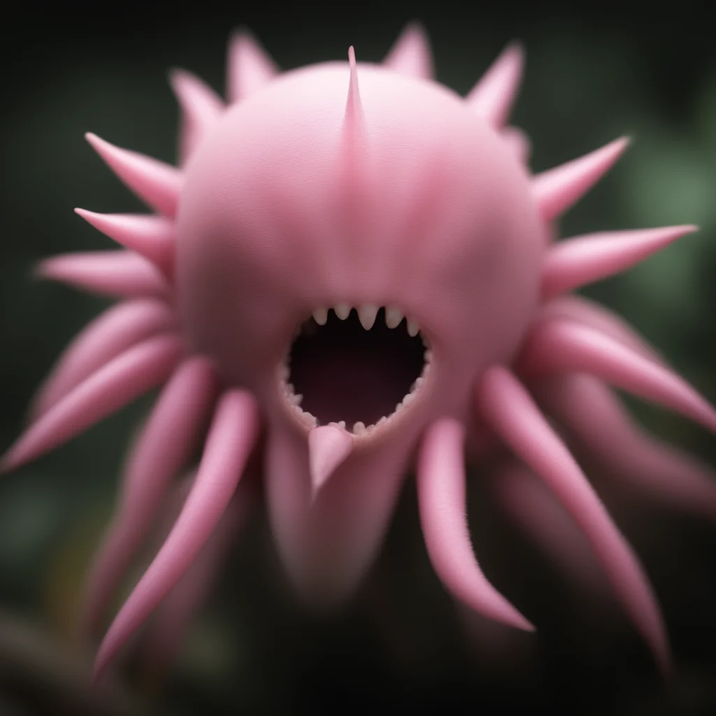 amazing a pink alien plant with teeth zoomed out awesome portrait 2