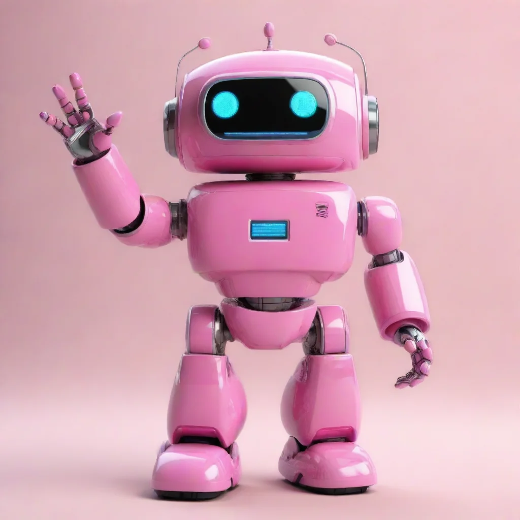 aiamazing a pink robot saying hi awesome portrait 2