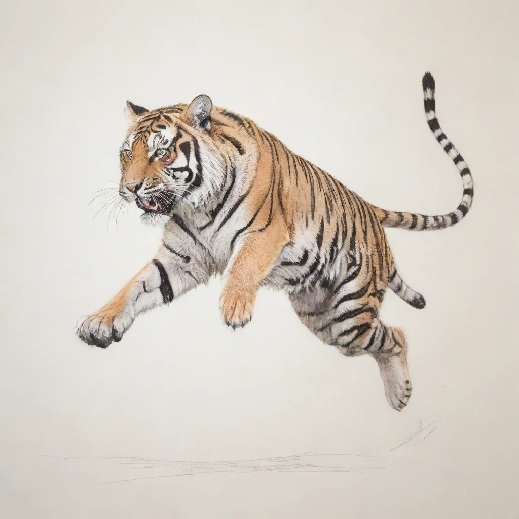 aiamazing a scribbly line drawing of a jumping tiger awesome portrait 2