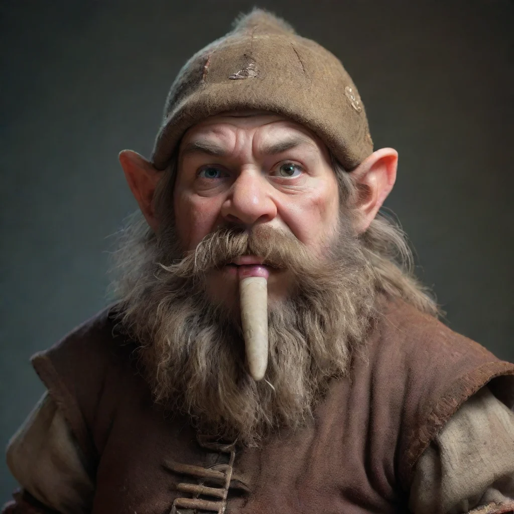 amazing a sick dwarf without a beard with a thermometer in his mouth awesome portrait 2