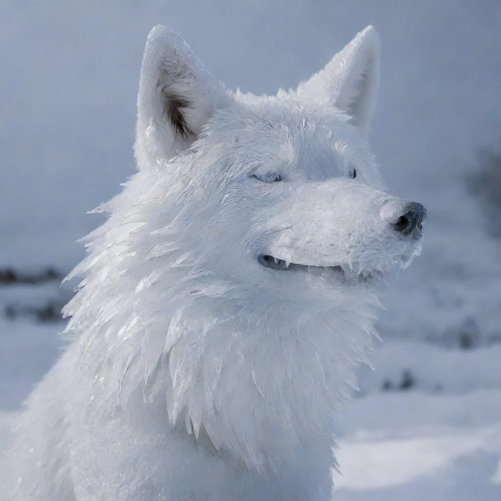 aiamazing a smiling wolf%2C made from ice awesome portrait 2