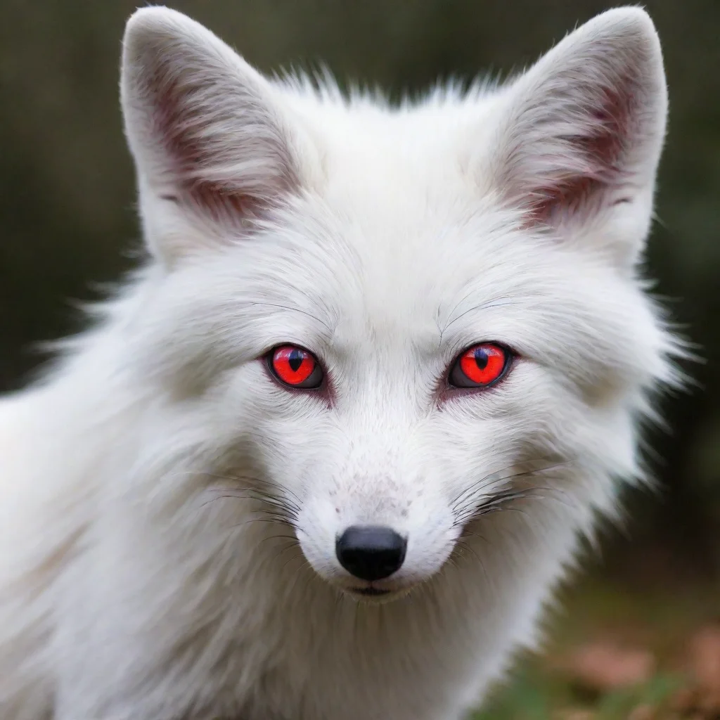 aiamazing a white fox with red eyes awesome portrait 2