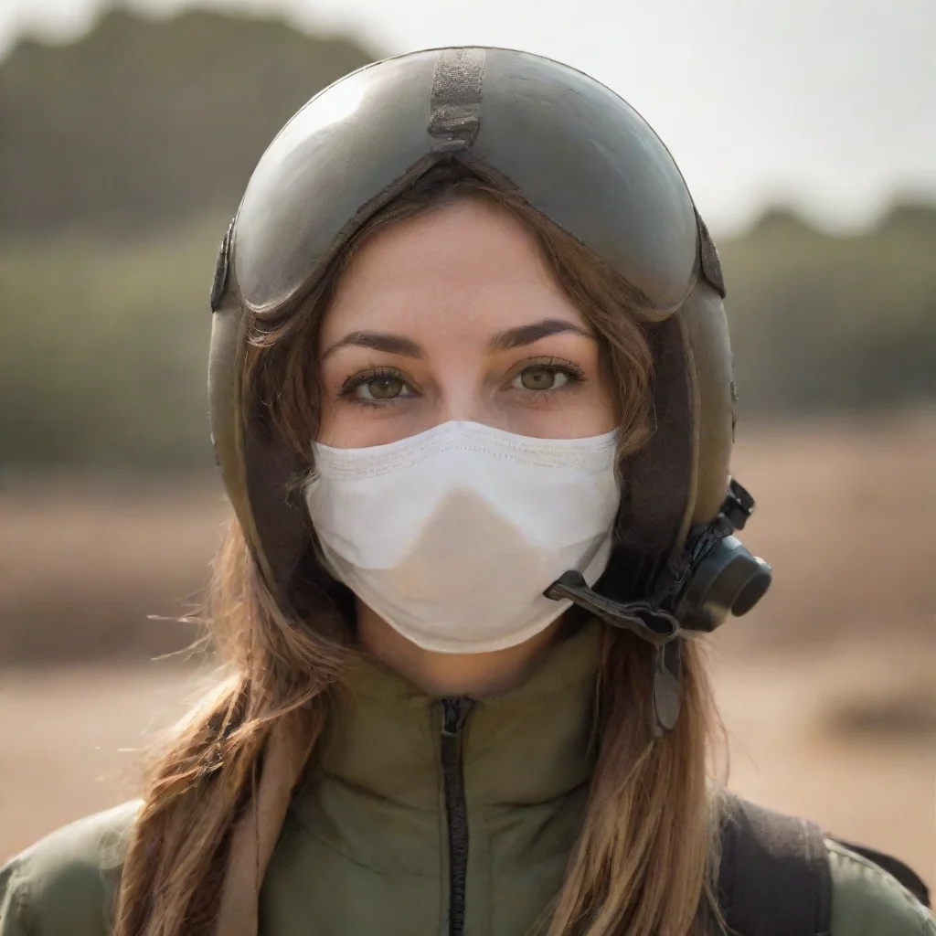 amazing a woman in aviator helmet and face mask awesome portrait 2