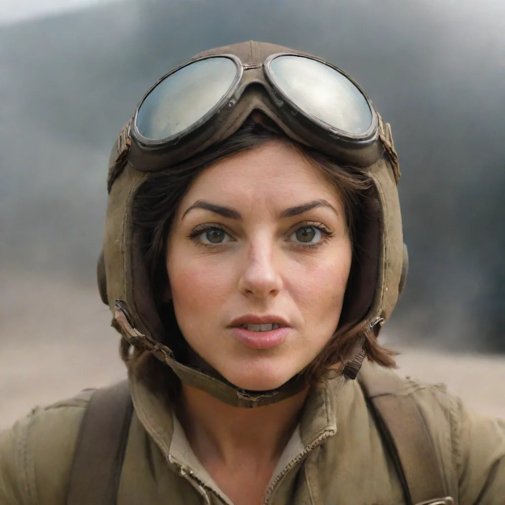 aiamazing a woman in aviator helmet blows to the camera. awesome portrait 2
