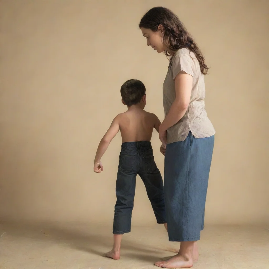 aiamazing a woman standing over a boy awesome portrait 2