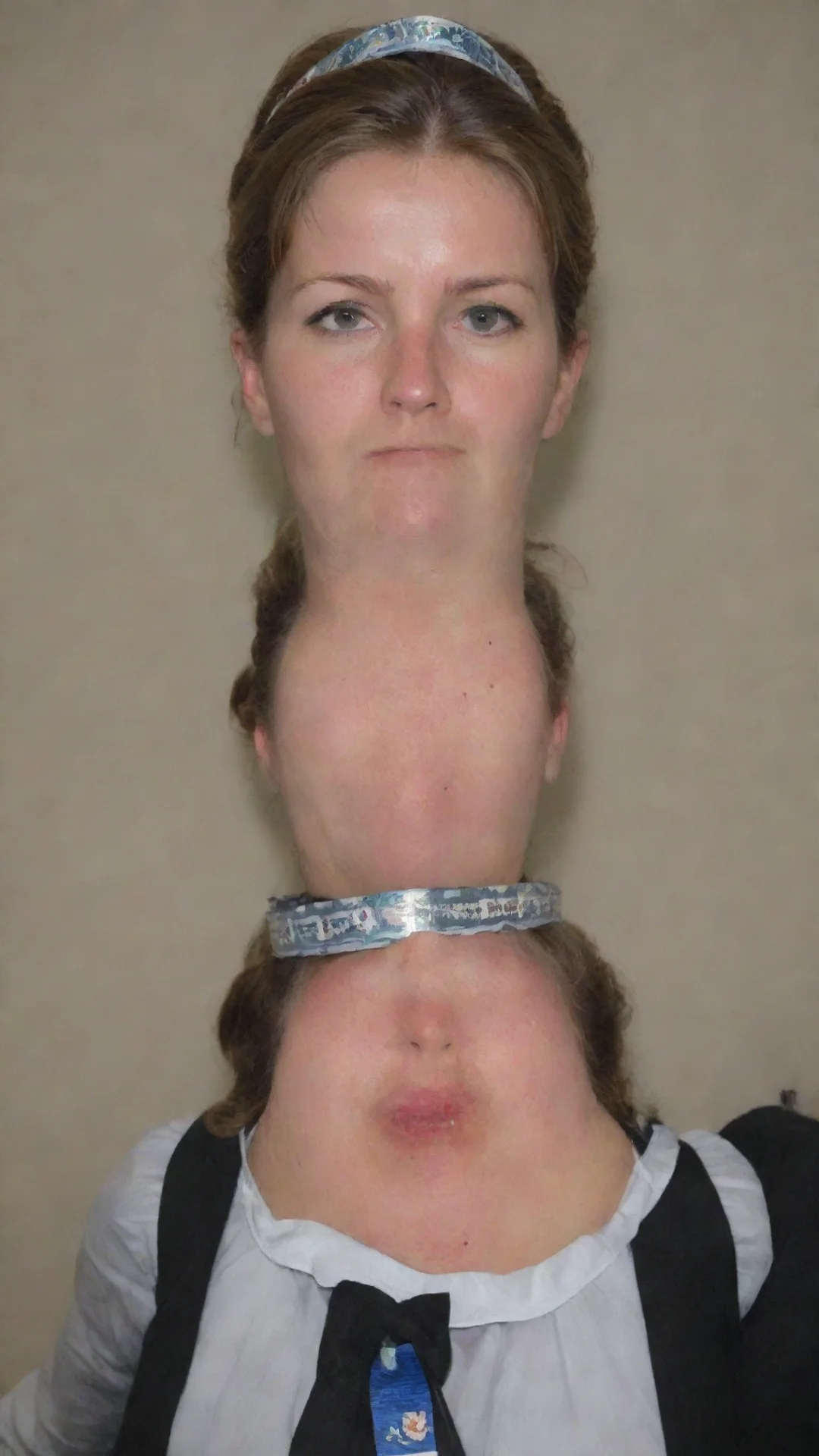 aiamazing a woman wearing a bunad%2C duct tape on her mouth. awesome portrait 2 tall