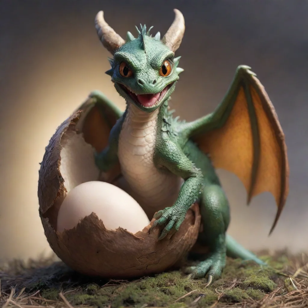 aiamazing a youbg dragon hatching from a furry egg awesome portrait 2