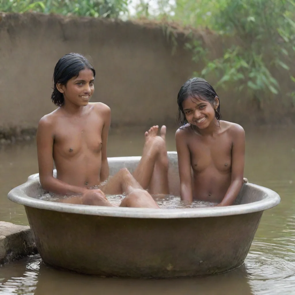 amazing adolescent girls taking bath awesome portrait 2